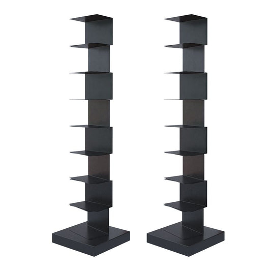 Black Contemporary Corner Bookshelf Closed Back Vertical Steel Shelf Clearhalo 'Bookcases' 'furn' 'furn_bookcases' 'Furniture' 'furniture_bookcases' 'kitchen' 'kitchen_bookcases' 'Living Room Furniture' 'Office Furniture' 1200x1200_f27540c9-71b9-422e-a136-7daa84a0bedf