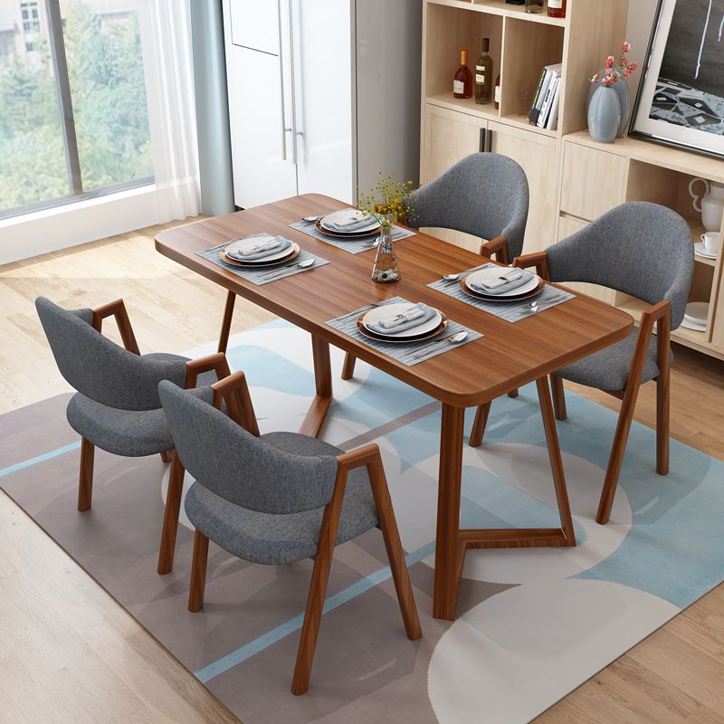 Modern 1/4/5/7 Pieces Dining Set Rectangle Wood Dining Table for Dining Room Clearhalo 'Dining Room Sets' 'Dining Tables & Seating' 'dining_room_set' 'furn' 'furn_dining_room_set' 'Furniture' 'furniture_dining_room_set' 'Kitchen & Dining Furniture' 'kitchen&dining_furn' 'kitchen' 1200x1200_f276495f-af4e-49b4-9a0a-33366816c98d