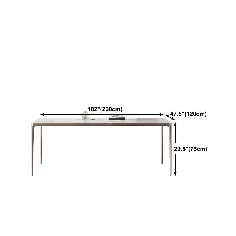 Sintered Stone Top Luxury White Table for Restaurant Rectangle Dining Table with 4 Legs Clearhalo 'Dining Tables & Seating' 'Dining Tables' 'dining_table' 'Furniture' 'furniture_dining_table' 'Kitchen & Dining Furniture' 1200x1200_f2766a0f-5b4c-4b0e-bc8a-f3ef8d559353