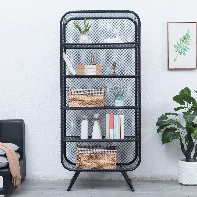 Etagere Closed Back Shelf Bookcase Vertical Metal Book Shelf for Home