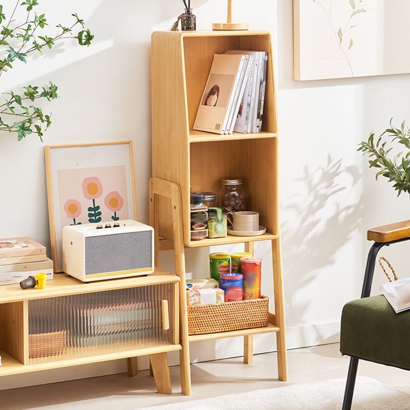 Contemporary Closed Back Bamboo Bookshelf Vertical Bookcase with Shelves Clearhalo 'Bookcases' 'furn' 'furn_bookcases' 'Furniture' 'Office Furniture' 1200x1200_f276f766-d7db-4d2a-9233-f6132e5dfa1d