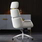 Poltrona direzionale in pelle con schienale alto e ampia sedia da manager contemporanea da 29".