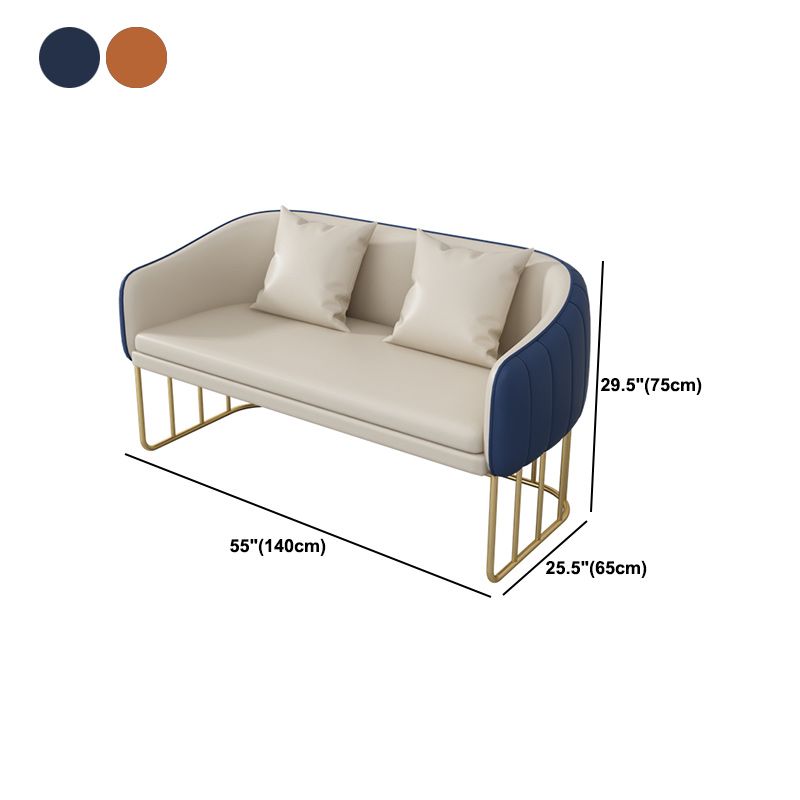 Divano di divano resistente al braccio in pelle in pelle finta per soggiorno