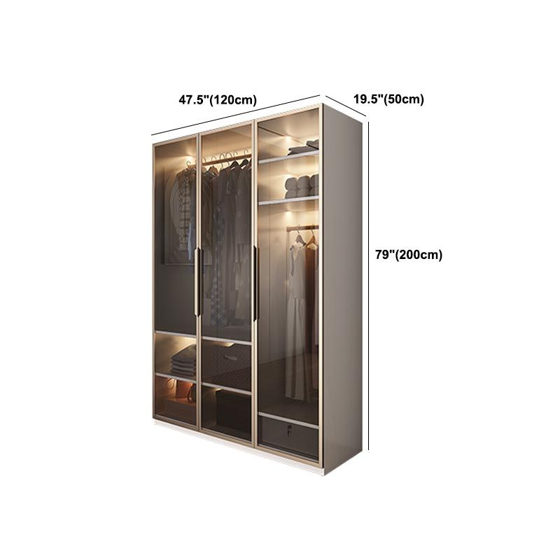 Modern Style Wardrobe White Color Wood Wardrobe Closet with Shelves Clearhalo 'Armoires & Wardrobes' 'armoires_wardrobes' 'Bedroom Furniture' 'furn' 'furn_armoires_wardrobes' 'Furniture' 1200x1200_f27a9ade-f58e-41bd-98bc-0d56957670ec