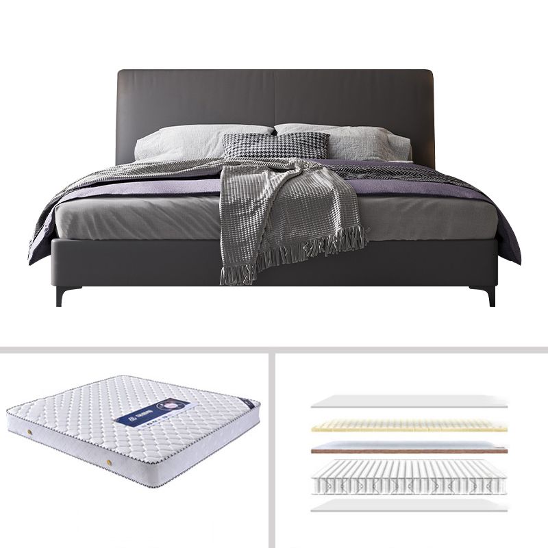 Lit en bois et lit standard rembourré au panneau contemporain avec tête de lit rembourrée