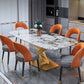 Luxury Home Sintered Stone Table Rectangle Table with Gold Pedestal Base Clearhalo ' dining_table' 'Dining Tables & Seating' 'Dining Tables' 'furn' 'furn_dining_table' 'Furniture' 'furniture_dining_table' 'Kitchen & Dining Furniture' 'kitchen&dining_furn' 'kitchen' 'kitchen_dining_table' 1200x1200_f27d2aac-c7fd-4226-acd1-d089903f3201