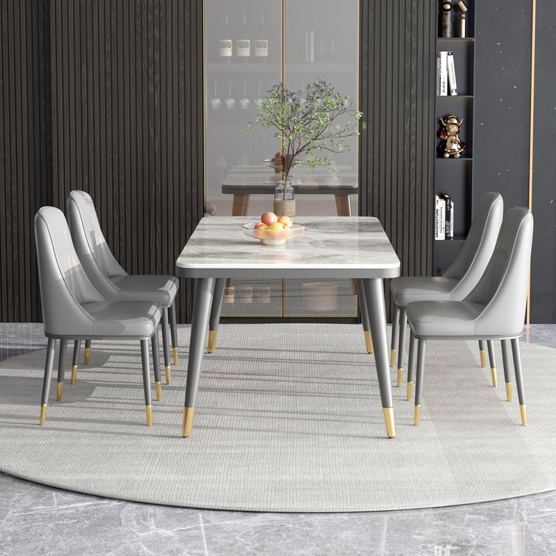 Modern Rectangular Dining Table Stone Top Dining Table with 4 Legs Clearhalo ' dining_table' 'Dining Tables & Seating' 'Dining Tables' 'furn' 'furn_dining_table' 'Furniture' 'furniture_dining_table' 'Kitchen & Dining Furniture' 'kitchen&dining_furn' 'kitchen' 'kitchen_dining_table' 1200x1200_f27d64ae-8bbb-45c3-a177-8189f2f6ef93