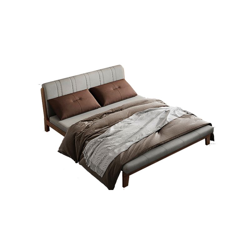 Faux Leather Armless Contemporary Bed Settee with Pillows in Grey Clearhalo 'furn' 'furn_sofas' 'Furniture' 'Living Room Furniture' 'Sofa' 'sofas' 1200x1200_f27ede14-71fd-4b2d-8e74-68af21e3ebbd