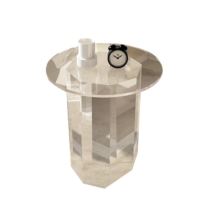 Contemporary Accent Side Table Pedestal Acrylic Round Living Room End Table Clearhalo 'Coffee & Accent Tables' 'End & Side Tables' 'end_side_tables' 'furn' 'furn_end_side_tables' 'Furniture' 'Living Room Furniture' 1200x1200_f27f5bf5-1876-4222-a967-05867e555b4f