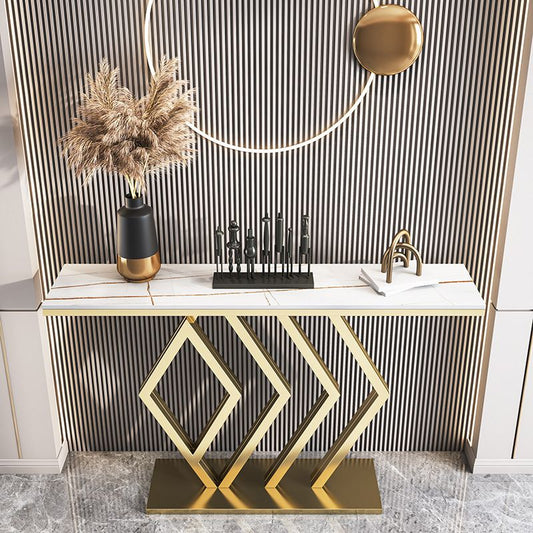 Tavolo console in pietra glam rettangolo di divani console per sala