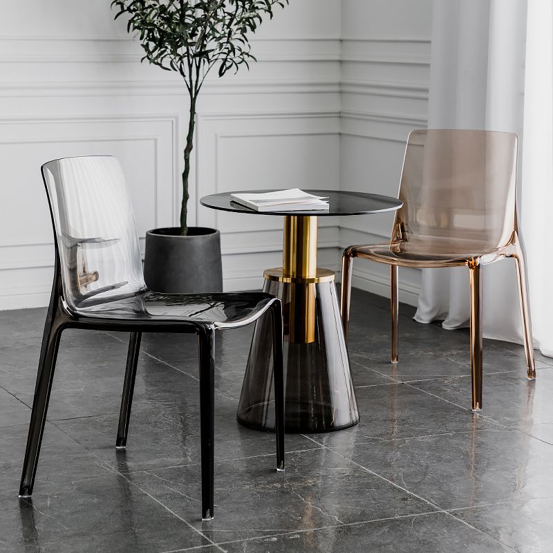 Modern Acrylic Armless Solid Back Dining Accent Chair for Home Clearhalo 'Dining Chairs' 'Dining Tables & Seating' 'dining_chair' 'furn' 'furn_dining_chair' 'Furniture' 'Kitchen & Dining Furniture' 1200x1200_f2806ad2-eaec-4154-89ae-1787d0bc3b24