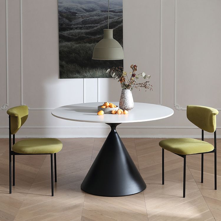 Contemporary Style Dining Table Stone Round Table with Pedestal Base Clearhalo 'Dining Tables & Seating' 'Dining Tables' 'dining_table' 'furn' 'furn_dining_table' 'Furniture' 'Kitchen & Dining Furniture' 1200x1200_f2814d64-715b-440d-890f-aa8508529283
