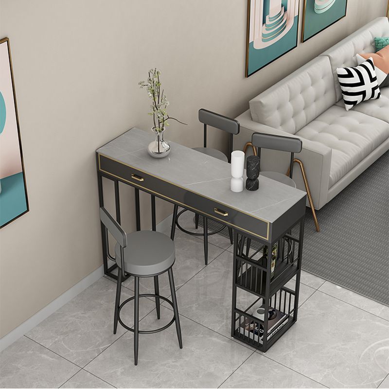 Scandinavian Upholstered Metal Counter Stools Low Back Bar Stools with Round Seat Clearhalo 'Bar Furniture' 'Bar Stools' 'bar_stools' 'furn' 'furn_bar_stools' 'Furniture' 'furniture_bar_stools' 'Kitchen & Dining Furniture' 1200x1200_f282776c-d885-489f-b667-32fe404da7e9
