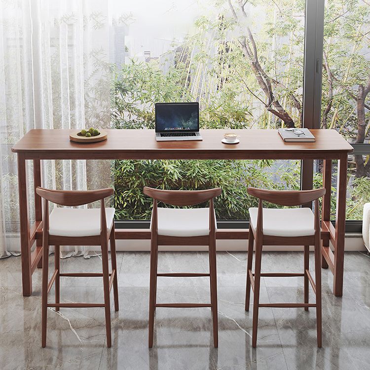 Modern Style Bistro Bar Table Rectangle Solid Wood Bar Table for Home Clearhalo 'Bar Furniture' 'Bar Tables' 'bar_tables' 'furn' 'furn_bar_tables' 'Furniture' 'Kitchen & Dining Furniture' 1200x1200_f282ac28-a889-457e-b8cf-f8b1ecd5871b