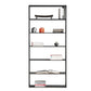 Contemporary Metal Book Shelf Black Etagere Shelf Bookcase for Study Room 9.8" W