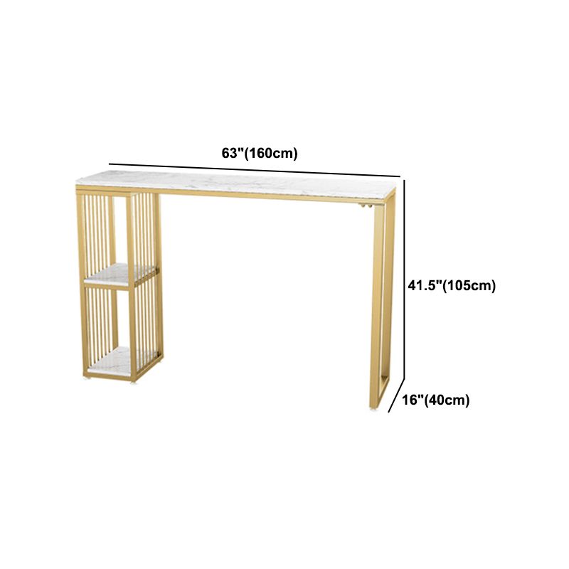 Glam 1/2/3 Pieces Metal Bar Table Set Rectangle Bar Table with High Stools for Home Clearhalo 'Bar Furniture' 'furn' 'furn_home_bar_bar_sets' 'Furniture' 'Home Bars & Bar Sets' 'home_bar_bar_sets' 'Kitchen & Dining Furniture' 1200x1200_f2848cc4-487b-4217-8615-1e1445c2cf46