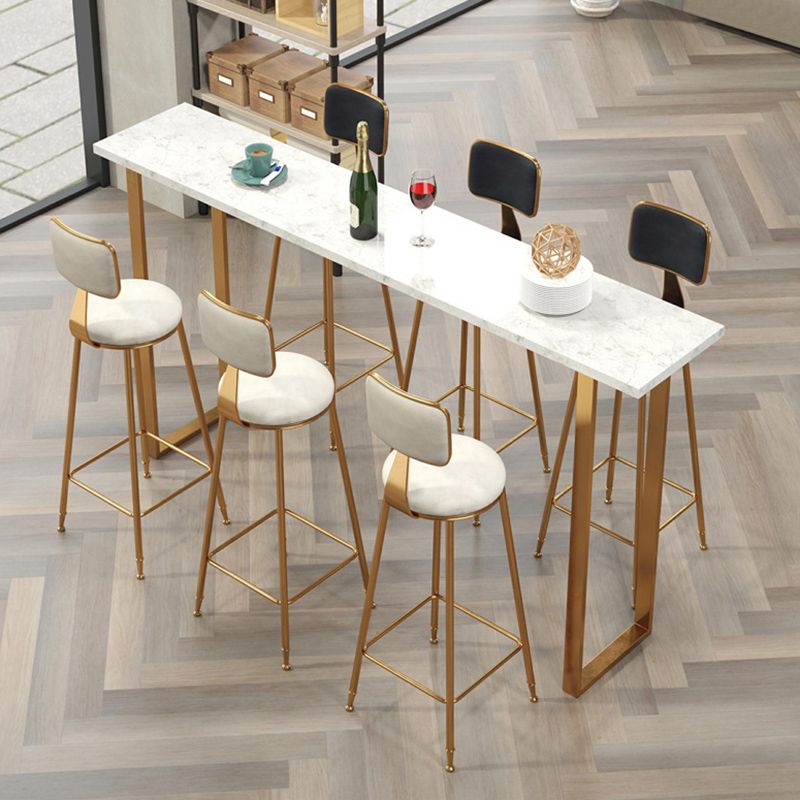 Table de comptoir de bar en faux marbre Glam Table de comptoir de bar rectangulaire pour la cuisine