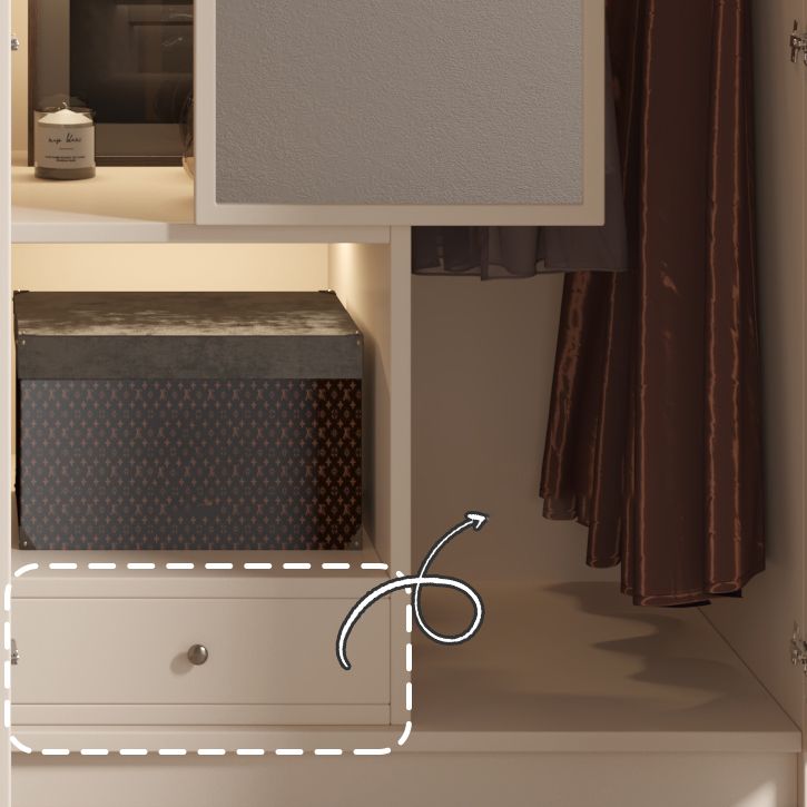 Armadio in legno bianco armadio moderno con porte chiuse morbide