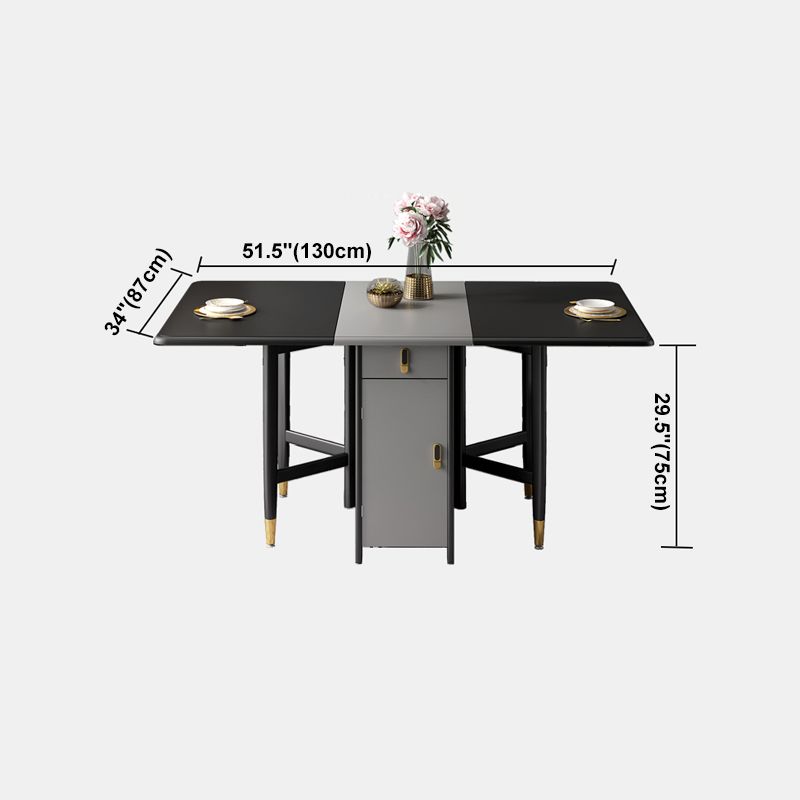 Rectangle Black Tone Dining Table Vintage Extendable Table for Dining Room Clearhalo ' dining_table' 'Dining Tables & Seating' 'Dining Tables' 'furn' 'furn_dining_table' 'Furniture' 'furniture_dining_table' 'Kitchen & Dining Furniture' 'kitchen&dining_furn' 'kitchen' 'kitchen_dining_table' 1200x1200_f288f1db-6f36-4b59-bd81-775d774cb438