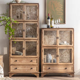 Tradizionale per appunti in legno Porte in vetro armadio di stoccaggio con porte