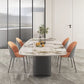 Modern Sintered Stone Table Set of 5/7 with Rectangle Table Dining Set with Orange PU Leather Chairs Clearhalo 'Dining Room Sets' 'Dining Tables & Seating' 'dining_room_set' 'furn' 'furn_dining_room_set' 'Furniture' 'furniture_dining_room_set' 'Kitchen & Dining Furniture' 'kitchen&dining_furn' 'kitchen' 1200x1200_f28957e8-3641-475a-83c5-3f5993b3c036