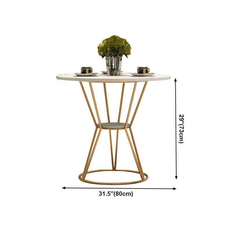 Round Table Dinette Table Traditional Luxury Dinner Room Furniture with Metal Base Clearhalo ' dining_table' 'Dining Tables & Seating' 'Dining Tables' 'furn' 'furn_dining_table' 'Furniture' 'furniture_dining_table' 'Kitchen & Dining Furniture' 'kitchen&dining_furn' 'kitchen' 'kitchen_dining_table' 1200x1200_f2895b2c-1824-4bc6-b9ea-6d06e00862a8