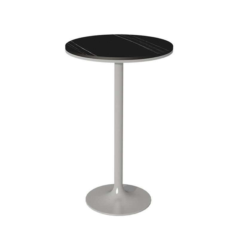 Modern Stone Round Top Bar Table Metal Base Pub Table for Restaurant Clearhalo 'Bar Furniture' 'Bar Tables' 'bar_tables' 'furn' 'furn_bar_tables' 'Furniture' 'furniture_bar_tables' 'Kitchen & Dining Furniture' 1200x1200_f289de8c-d6d7-4024-a6c8-a72639c2e60c