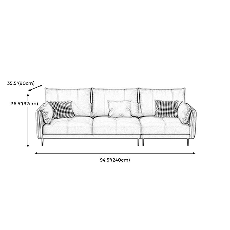 Grey Removable Cushions Faux Leather Straight Arm Sofa/Sectional with Wear-Resisting Clearhalo 'furn' 'furn_sectionals' 'Furniture' 'Living Room Furniture' 'Sectionals' 1200x1200_f28c3275-9822-40ac-891a-ec4255e482b9