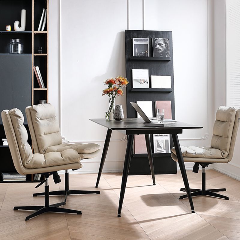 Chaise de bureau moderne chaise pivotante de hauteur de siège réglable sans bras sans bras