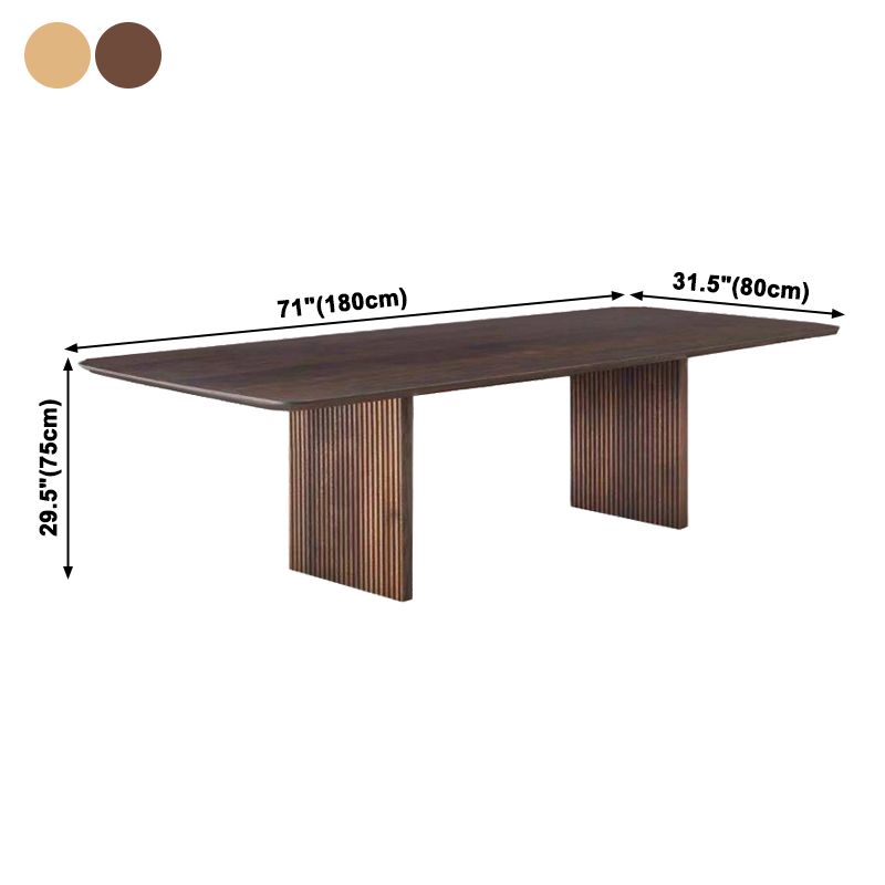Simplicity Rectangle Dining Table Pine Solid Wood Table with Double Pedestal Clearhalo ' dining_table' 'Dining Tables & Seating' 'Dining Tables' 'furn' 'furn_dining_table' 'Furniture' 'furniture_dining_table' 'Kitchen & Dining Furniture' 'kitchen&dining_furn' 'kitchen' 'kitchen_dining_table' 1200x1200_f28cc710-1d96-4f5a-aa62-4421741fdd64