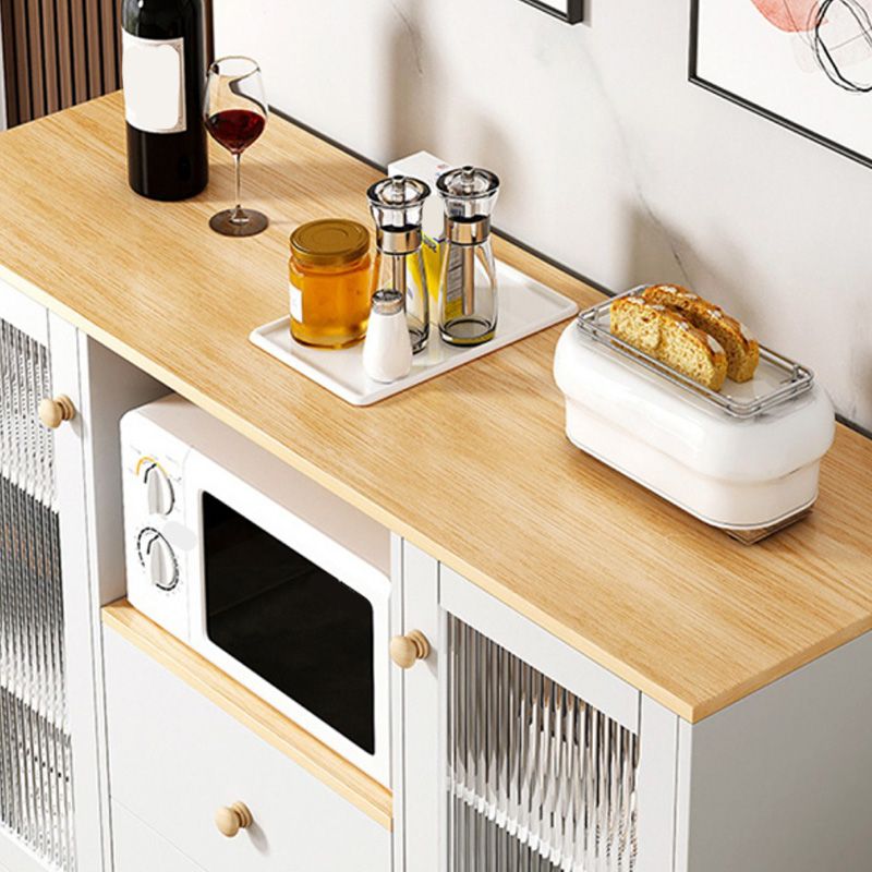 Modern Style Dining Server 2-drawer Sideboard Table with Open Storage Clearhalo 'buffet_sideboard' 'Buffets & Sideboards' 'furn' 'furn_buffet_sideboard' 'Furniture' 'Kitchen & Dining Furniture' 1200x1200_f28d2f84-2f20-46d1-ad9c-2f1415cc7fb3