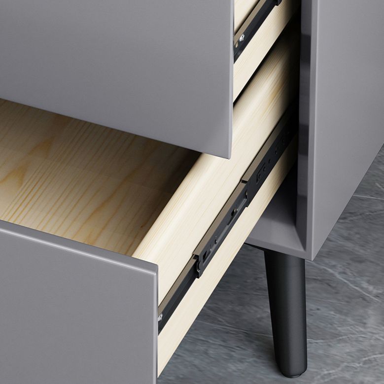 Table de nuit 18 pouces H Table de nuit en pierre de 2 dessins moderne avec jambes