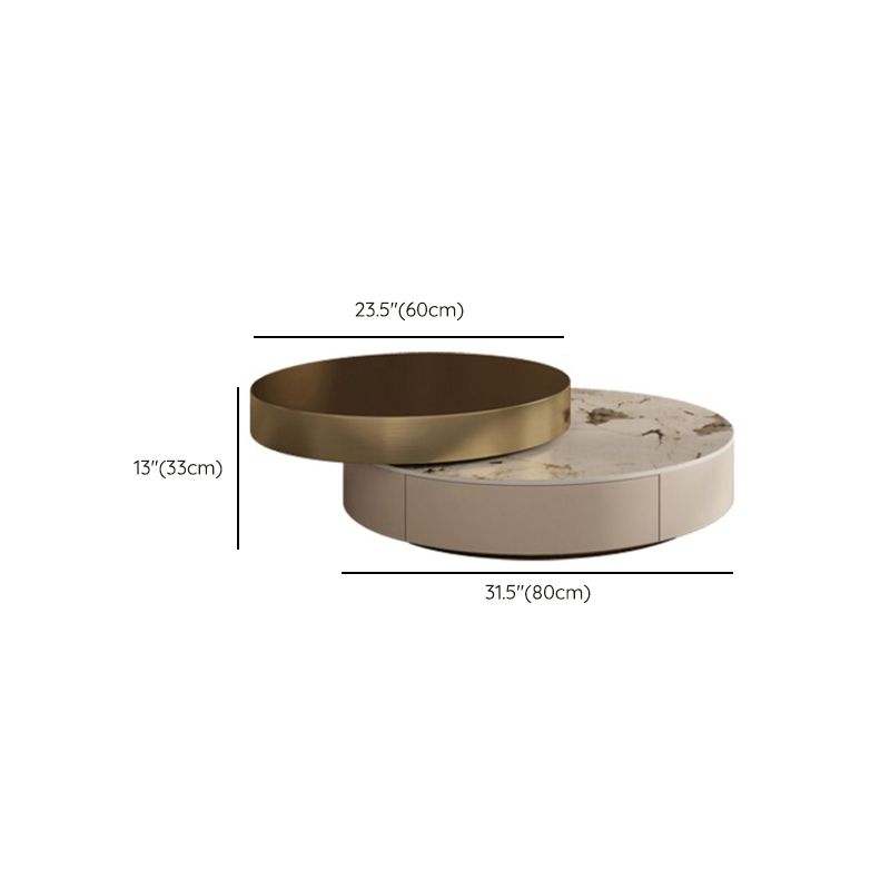 Glam No Distressing Slate Pedestal Coffee Or End Table with Drawer Clearhalo 'Coffee & Accent Tables' 'Coffee Tables' 'coffee_tables' 'furn' 'furn_coffee_tables' 'Furniture' 'Living Room Furniture' 1200x1200_f28e9fb7-e2db-43a2-8ce4-6d41c047f175