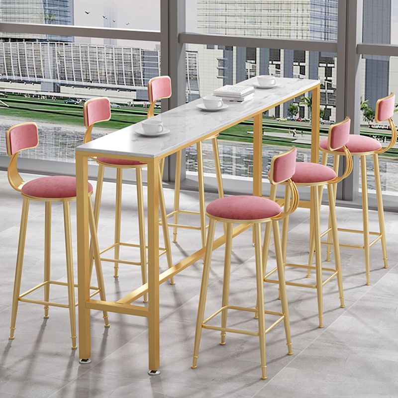 Modern Bar Height Table Metal Base Bistro Pub Table for Patio Use Clearhalo 'Bar Furniture' 'Bar Tables' 'bar_tables' 'furn' 'furn_bar_tables' 'Furniture' 'Kitchen & Dining Furniture' 1200x1200_f28f7003-e765-4d46-b3c4-f6931cdf1deb