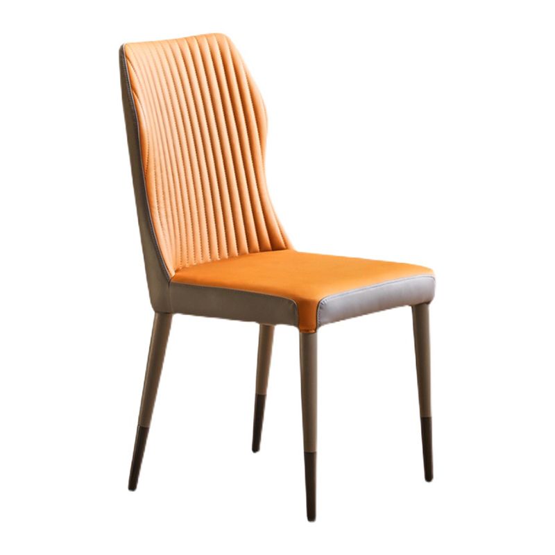 Glam Style Armless Chair Wood Wingback Parsons Chair for Kitchen 16.9"x18.8"x35.8" Clearhalo 'Dining Chairs' 'Dining Tables & Seating' 'dining_chair' 'furn' 'furn_dining_chair' 'Furniture' 'furniture_dining_chair' 'Kitchen & Dining Furniture' 1200x1200_f28fe4d2-6740-4022-ad1d-7c4da8ed78ea