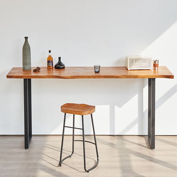 Ensemble de Table de pub rectangulaire industrielle, comptoir en bois avec tabourets hauts, 1/2/4/5 pièces
