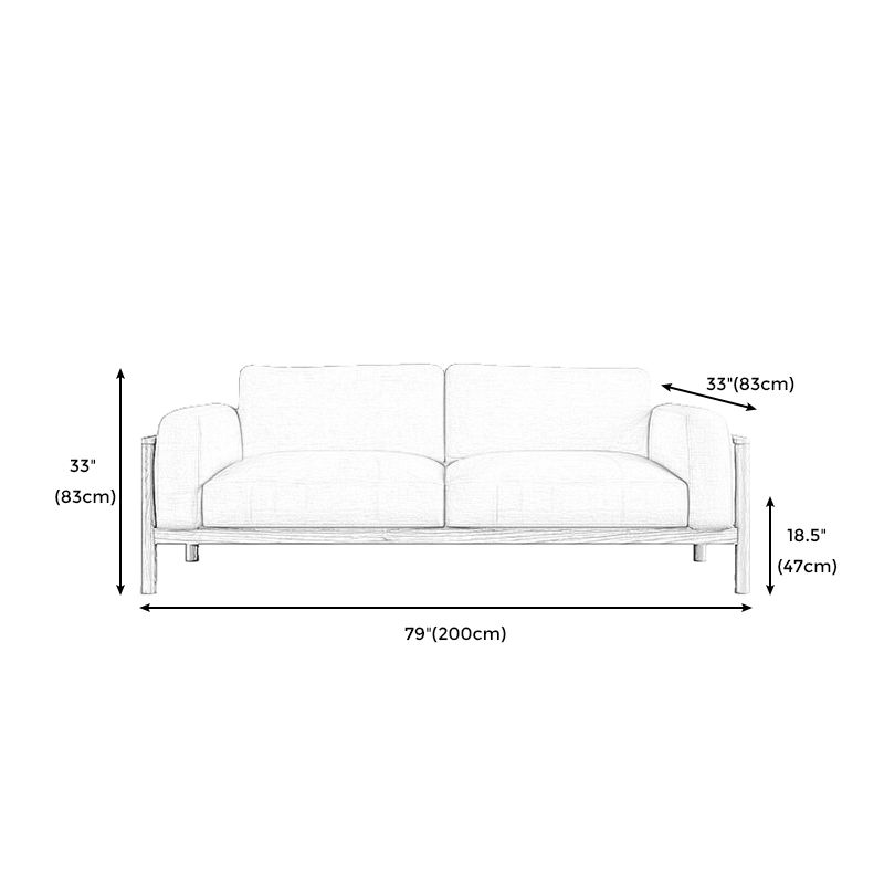 Fabric Loose Back Sofa 32.68" D x 59/66.93/78.74" W x 32.26" H Square Arm Sofa Clearhalo 'furn' 'furn_sofas' 'Furniture' 'furniture_sofas' 'kitchen' 'kitchen_sofas' 'Living Room Furniture' 'Sofa' 'sofas' 1200x1200_f291bc0c-be49-43f2-ad16-7b7f42e6a70a