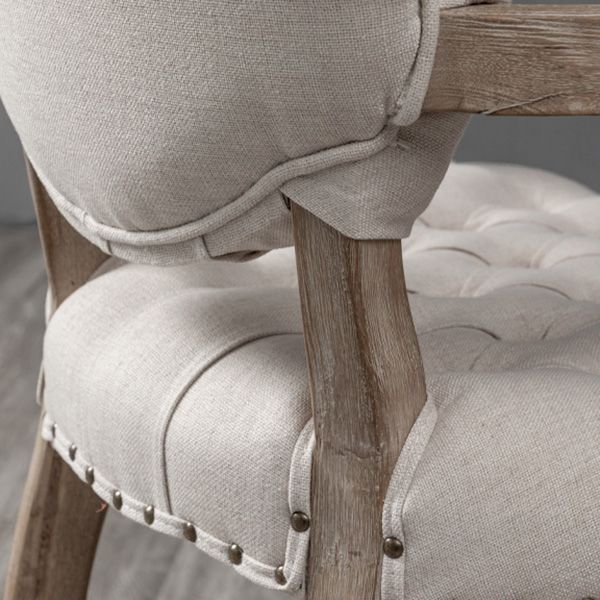 Farmhouse Wood Dining Chair Upholstered Arm Chair with 4 Grey Legs for Dining Room Clearhalo ' kitchen&dining_furn' 'Dining Chairs' 'Dining Tables & Seating' 'dining_chair' 'furn' 'furn_dining_chair' 'Furniture' 'furniture_dining_chair' 'Kitchen & Dining Furniture' 'kitchen' 1200x1200_f293185f-eed3-4c67-9f02-1d1646a728cb