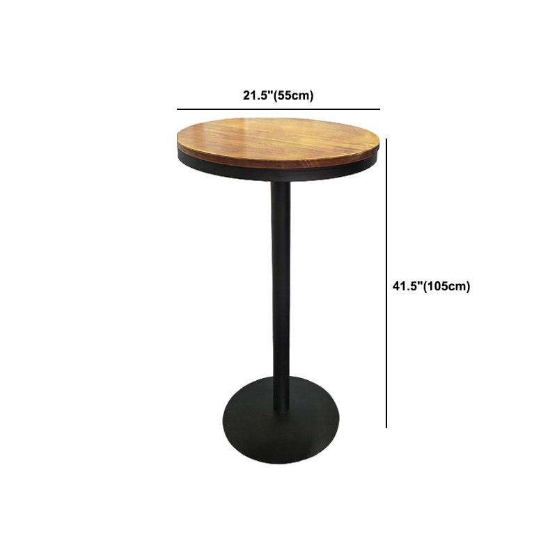 Table de salle à manger de bar en bois Table de cocktail industrielle à hauteur de bar avec base en métal