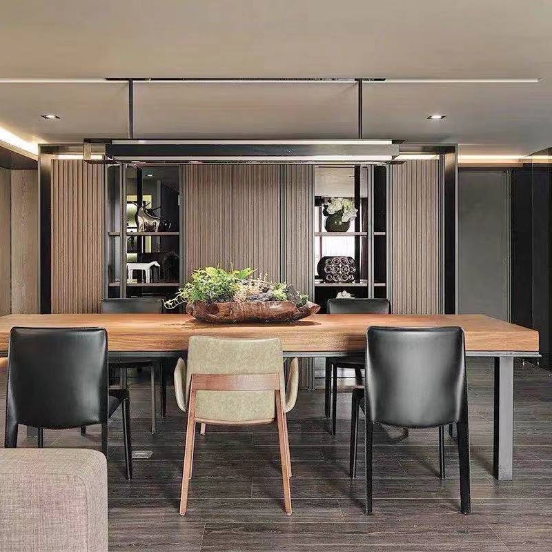Rectangle 4 Legs Dining Table Industrial Pine Wood Table for Dining Room Clearhalo 'Dining Tables & Seating' 'Dining Tables' 'dining_table' 'furn' 'furn_dining_table' 'Furniture' 'Kitchen & Dining Furniture' 1200x1200_f29567c4-f353-4c76-aaa2-2b1e00d5b791