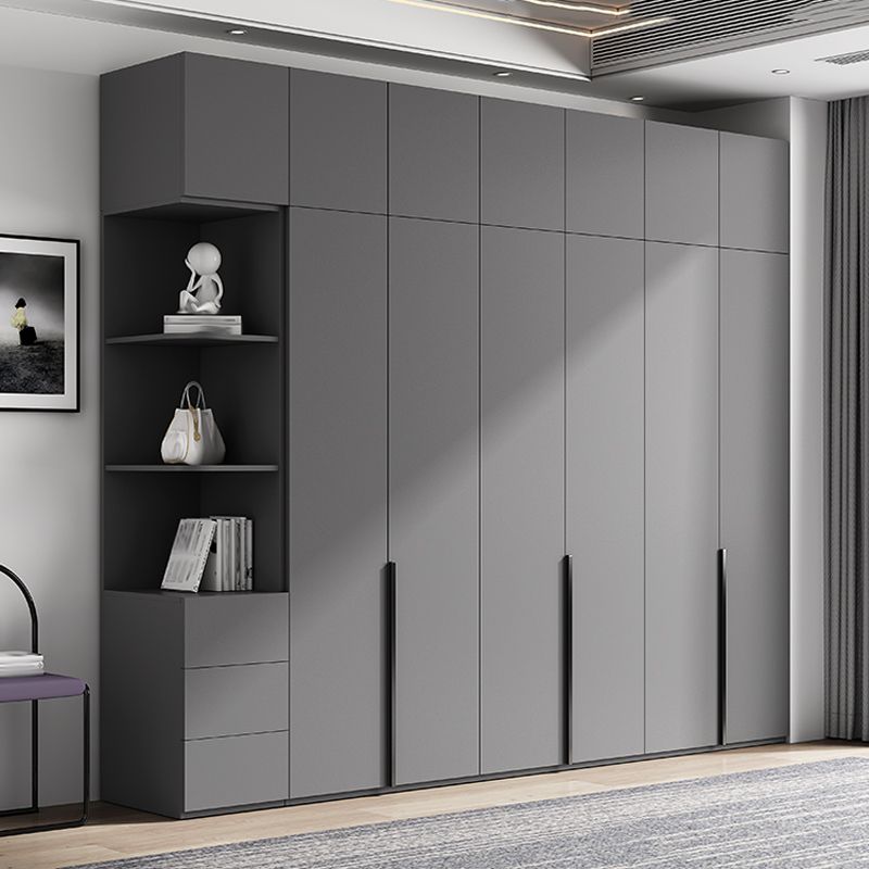 Armoire de couleur gris armoire en bois de chambre à coucher placard avec 1 tiroir