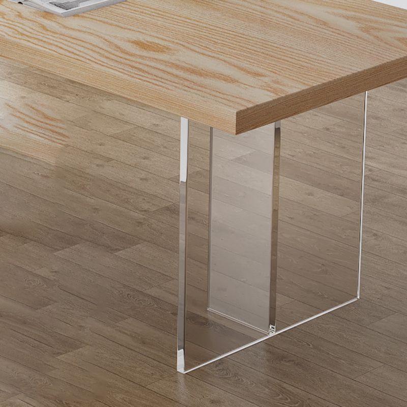 Modern Dining Room Set 1/2/5 Pcs Solid Wood Top Table with Acrylic Chairs Clearhalo 'Dining Room Sets' 'Dining Tables & Seating' 'dining_room_set' 'furn' 'furn_dining_room_set' 'Furniture' 'Kitchen & Dining Furniture' 1200x1200_f29ab583-f580-4199-804d-1afb625cf95c