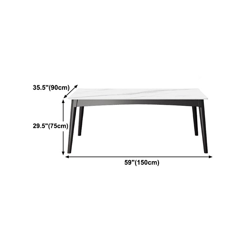Modern White Dining Table with 4 Legs Rectangle Slate Dining Table Clearhalo 'Dining Tables & Seating' 'Dining Tables' 'dining_table' 'furn' 'furn_dining_table' 'Furniture' 'furniture_dining_table' 'Kitchen & Dining Furniture' 'kitchen' 'kitchen_dining_table' 1200x1200_f29bf520-759e-4cc2-9694-e72b8fe2d3ca