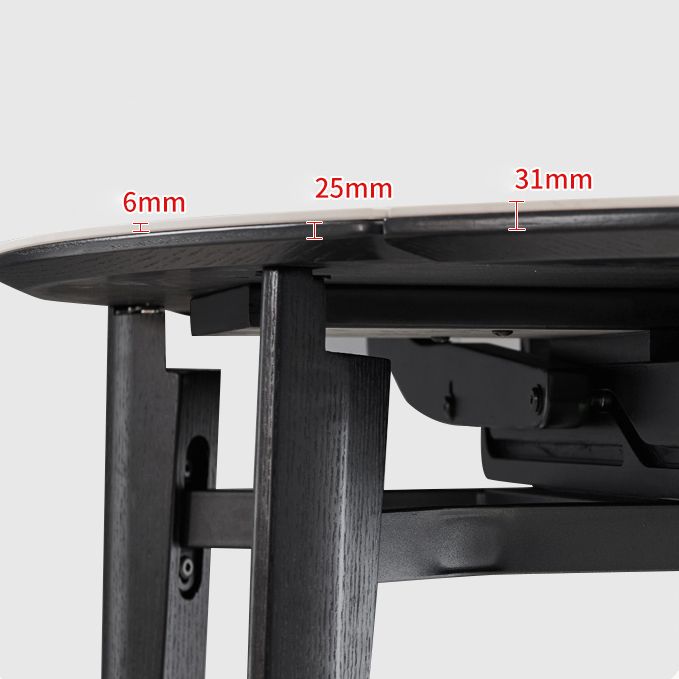 Contemporary Collapsible Sintered Stone Dining Room Table with 4 Solid Wood Legs Kitchen Dining Set Clearhalo 'Dining Room Sets' 'Dining Tables & Seating' 'dining_room_set' 'furn' 'furn_dining_room_set' 'Furniture' 'furniture_dining_room_set' 'Kitchen & Dining Furniture' 'kitchen&dining_furn' 'kitchen' 1200x1200_f29e6996-38dd-4558-a84c-f028fc15a76b