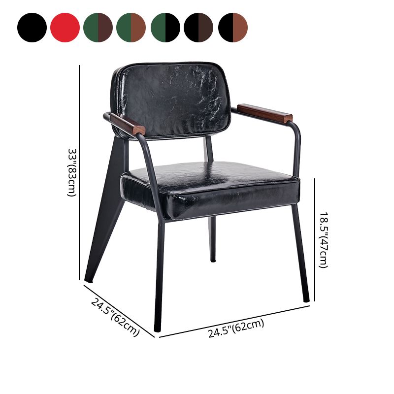 Industrial Metal Dining Room Chair Arm Open Back Dining Side Chair for Home Use Clearhalo ' kitchen&dining_furn' 'Dining Chairs' 'Dining Tables & Seating' 'dining_chair' 'furn' 'furn_dining_chair' 'Furniture' 'furniture_dining_chair' 'Kitchen & Dining Furniture' 'kitchen' 1200x1200_f2a0f7c6-70b3-4c04-8fd0-fd72dad3cde9