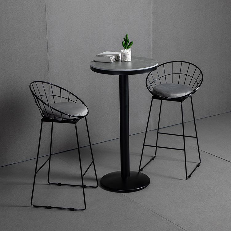 1/3 Pieces Industrial Iron Bar Table Set Round Bistro Set with Grey Faux Marble Top Clearhalo 'Bar Furniture' 'furn' 'furn_home_bar_bar_sets' 'Furniture' 'Home Bars & Bar Sets' 'home_bar_bar_sets' 'Kitchen & Dining Furniture' 1200x1200_f2a2eae5-087d-4649-889f-d3638b660cf7