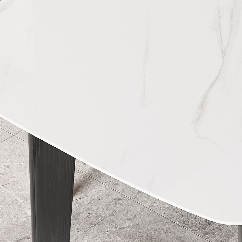 Rectangle Stone Dining table Modern 4 Black Solid Wood Legs Dining Table Clearhalo 'Dining Tables & Seating' 'Dining Tables' 'dining_table' 'furn' 'furn_dining_table' 'Furniture' 'furniture_dining_table' 'Kitchen & Dining Furniture' 'kitchen' 'kitchen_dining_table' 1200x1200_f2a3335d-8757-4ff0-8038-e706479e24e6