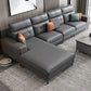 Modern 5-seat Faux Leather Sectional Square Arm Sectional with 4 Pillows Clearhalo 'furn' 'furn_sectionals' 'Furniture' 'Living Room Furniture' 'Sectionals' 1200x1200_f2a43fc7-1ac9-4476-8c36-0d2c8cf2f6e7