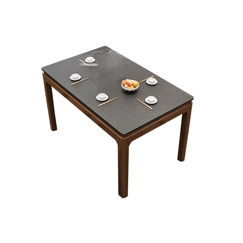 Modern Stone Rectangle Dining Table Rubber Wood Base for Dining Room Clearhalo 'Dining Tables & Seating' 'Dining Tables' 'dining_table' 'furn' 'furn_dining_table' 'Furniture' 'Kitchen & Dining Furniture' 1200x1200_f2a45d6f-6500-41c6-a364-11eef8614021