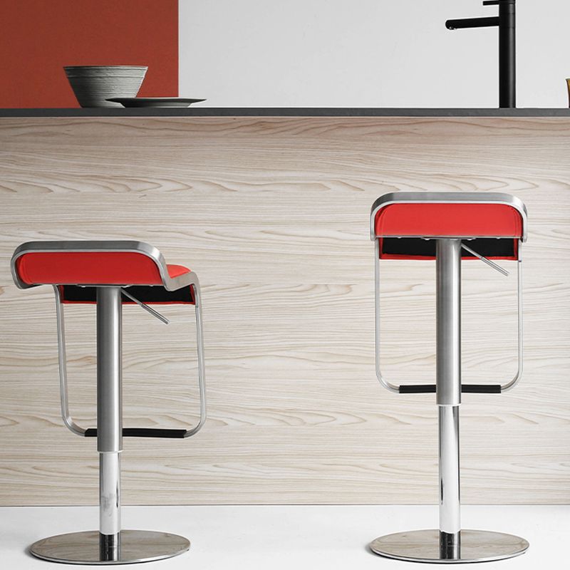 Tabouret de bar sans bras intérieur bas contemporain avec base en métal